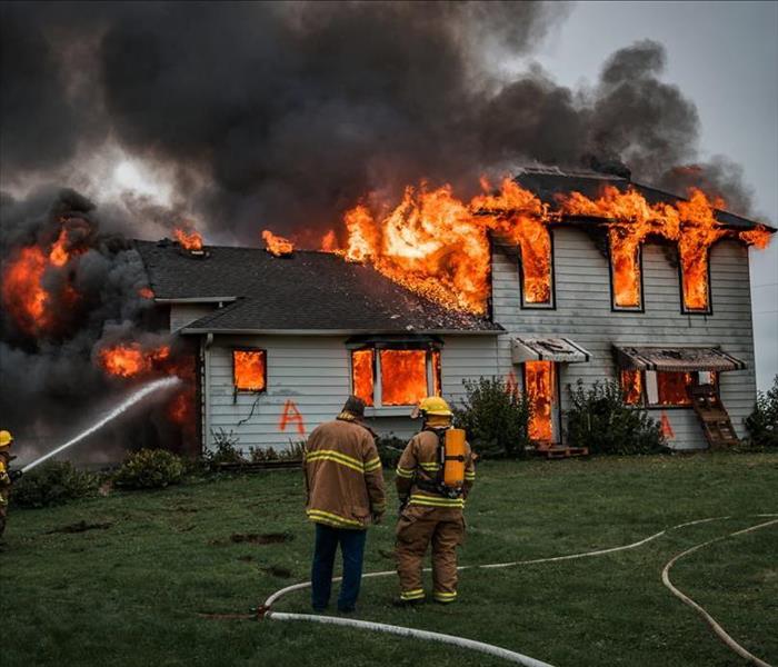 House damged by fire